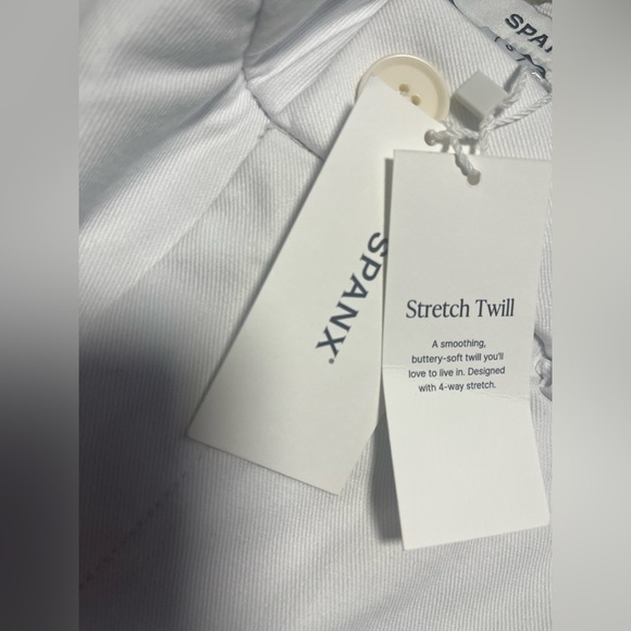 NEW SPANX Stretch Twill Cropped Wide Leg Pant White Size Small - Picture 10 of 10